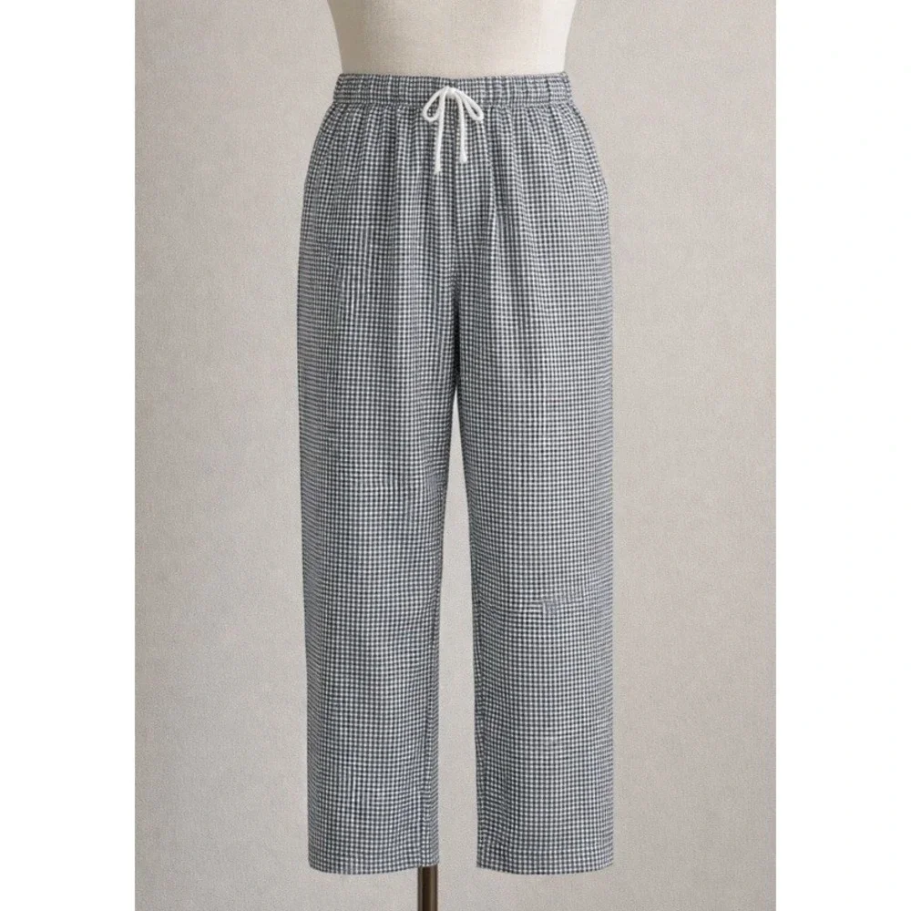 Happy Chef Utility Pants Black White Houndstooth Sz M Pockets Classic MINT Cook